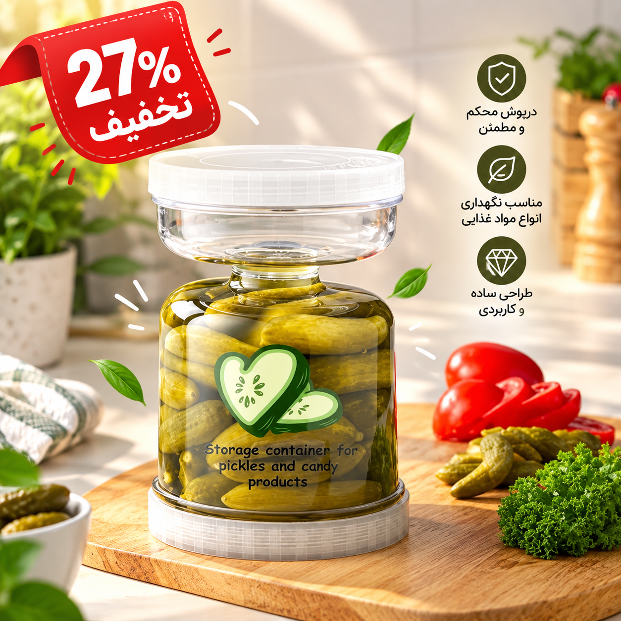 ظرف تگهدارنده پنیر و ترشیجات